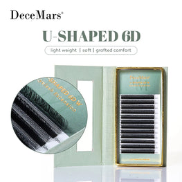 DeceMars U-Shaped 6D Eyelash Extensions (12lines/Tray) Premium Volume Collection