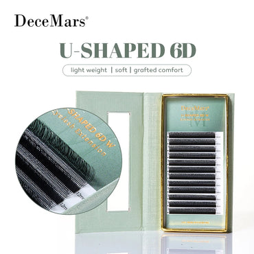 DeceMars U-Shaped 6D Eyelash Extensions (12lines/Tray) Premium Volume Collection