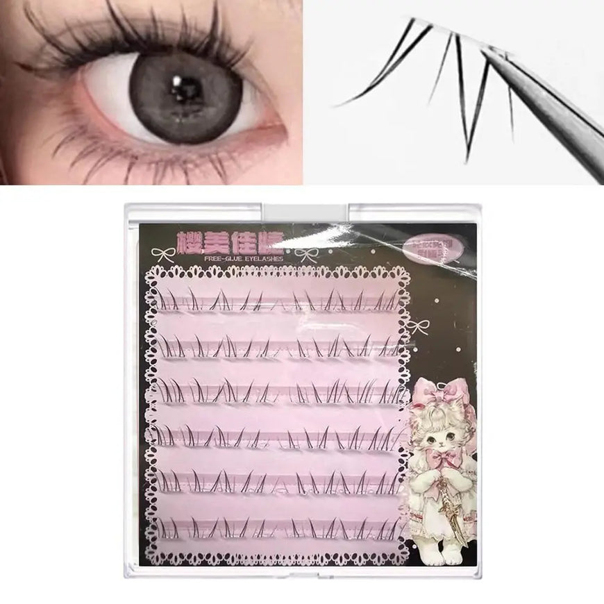 New Large Capacity Individual False Eyelashes Glue-free Natural New Chinese-style Lower Eyelashes Lash Extensions Eye DIY Makeup