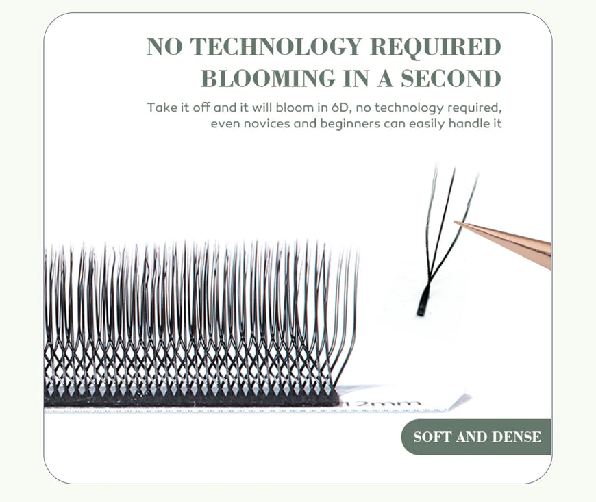 DeceMars U-Shaped 6D Eyelash Extensions (12lines/Tray) Premium Volume Collection