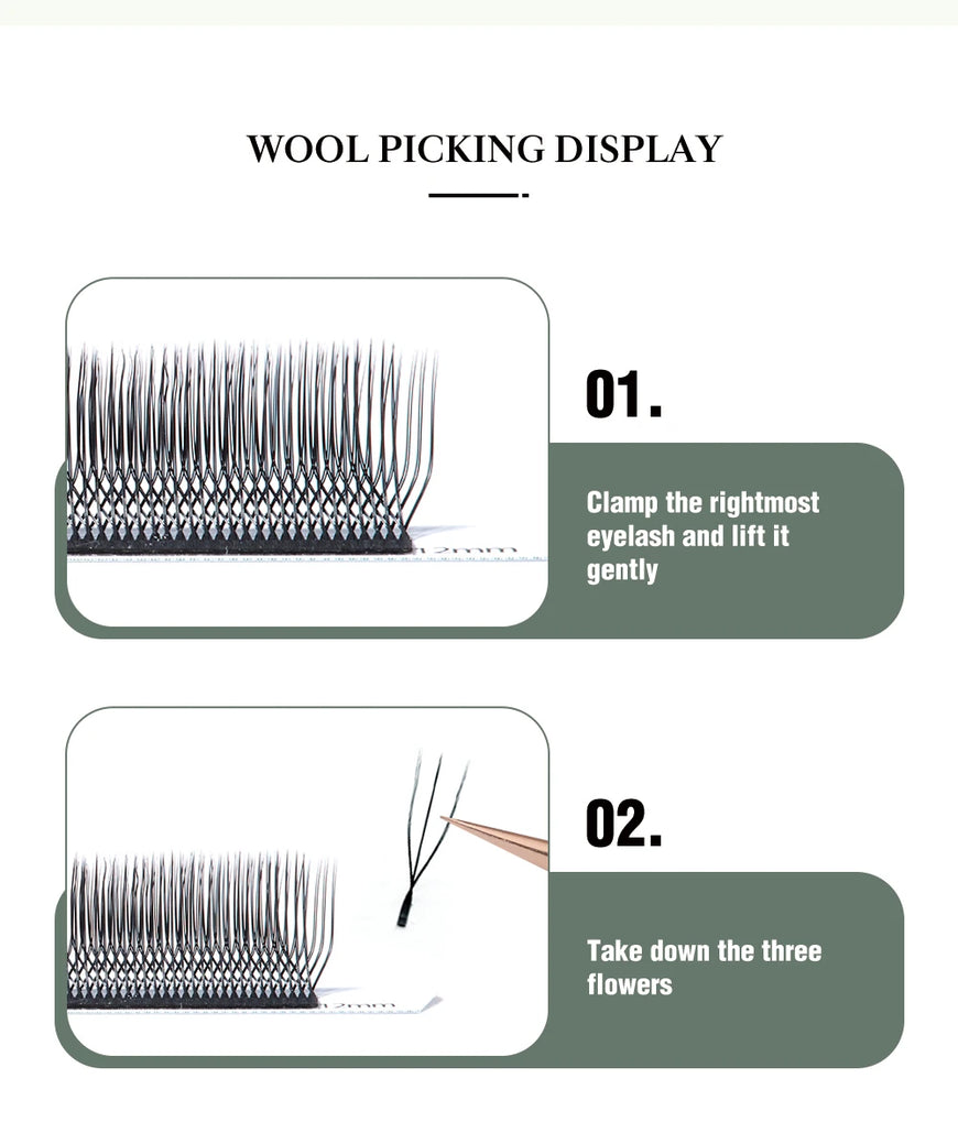 DeceMars U-Shaped 6D Eyelash Extensions (12lines/Tray) Premium Volume Collection