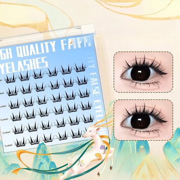 Self Adhesive Individual Eyelashes No Glue Needed Fluffy Cluster Eyelash Korean Fashion Manga Lash Extension for Daily Makeup