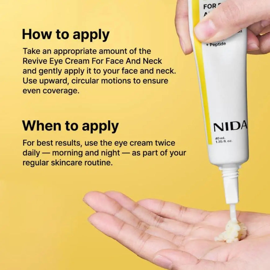 NIDA Retinol Revitalizing Eye Cream Nourishes Moisturizes Brightens Firms Reduces Fine Lines Peptide Complex Anti-wrinkle Cream