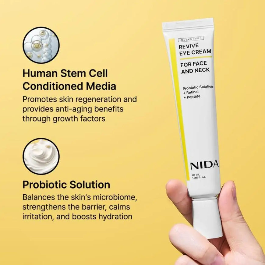 NIDA Retinol Revitalizing Eye Cream Nourishes Moisturizes Brightens Firms Reduces Fine Lines Peptide Complex Anti-wrinkle Cream