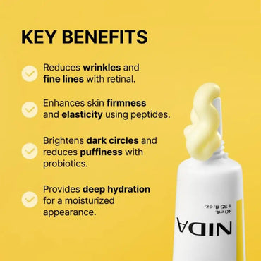 NIDA Retinol Revitalizing Eye Cream Nourishes Moisturizes Brightens Firms Reduces Fine Lines Peptide Complex Anti-wrinkle Cream