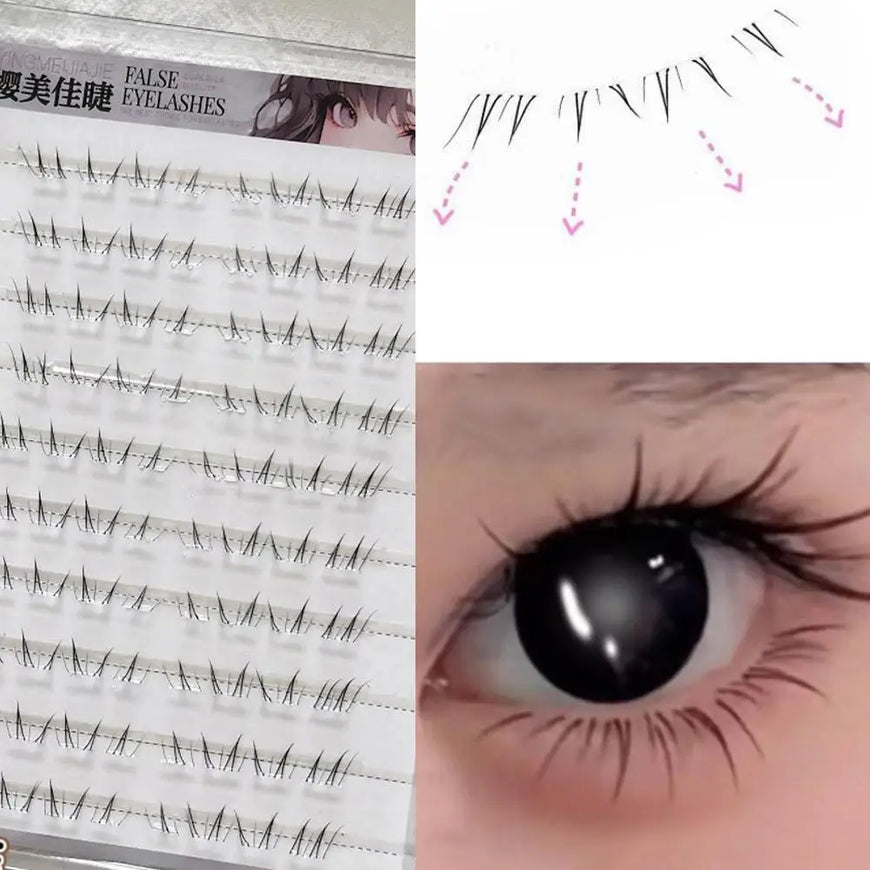 New Large Capacity Individual False Eyelashes Glue-free Natural New Chinese-style Lower Eyelashes Lash Extensions Eye DIY Makeup