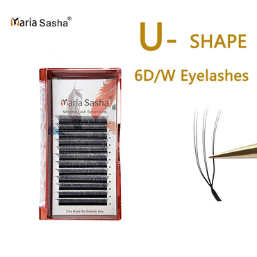 MARIA Sasha U Shape Double U3D Eyelashes Extension Natural Soft DIY Premade Fan 6D W False Eyelashes