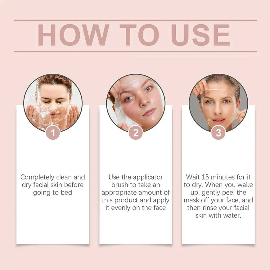 Collagen Overnight Wrapping Peel Off Facial Mask, Korean Collagen Night Wrapping Mask Deeply Hydrates Night Care Mask Cream 75ml