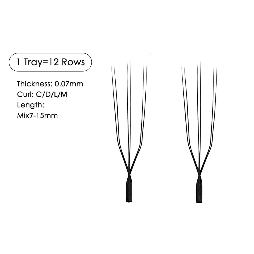MARIA Sasha U Shape Double U3D Eyelashes Extension Natural Soft DIY Premade Fan 6D W False Eyelashes
